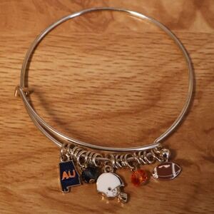 Auburn Tigers Charm Bangle Bracelet Gold Tone AU NCAA Football SEC Collegiate
